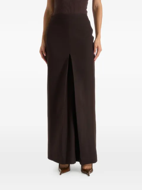Manière De Voir Regine tailored box-pleat maxi skirt Brown WMN42401
