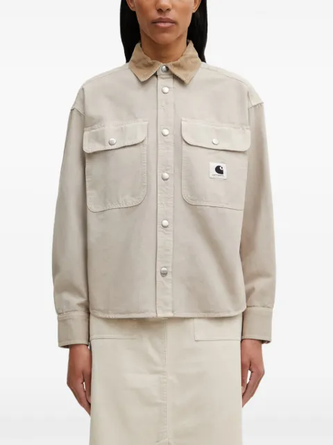 Carhartt WIP Prescott corduroy-collar logo-patch jacket Neutrals I036513