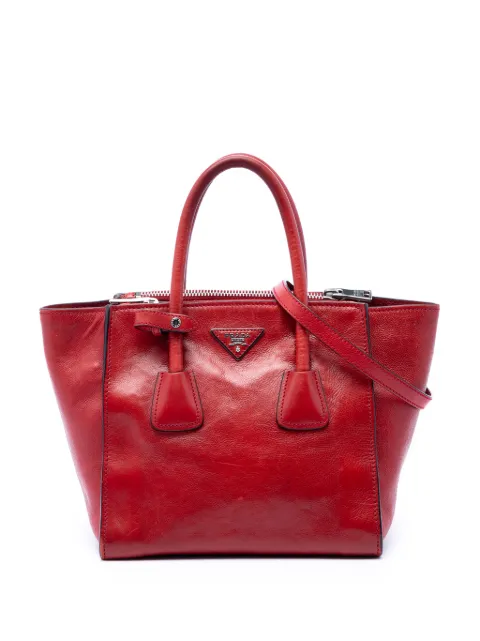 Prada Pre-Owned 2013-2026 Glace Calf Twin Pocket satchel Red O431CYPV3XNODAKD