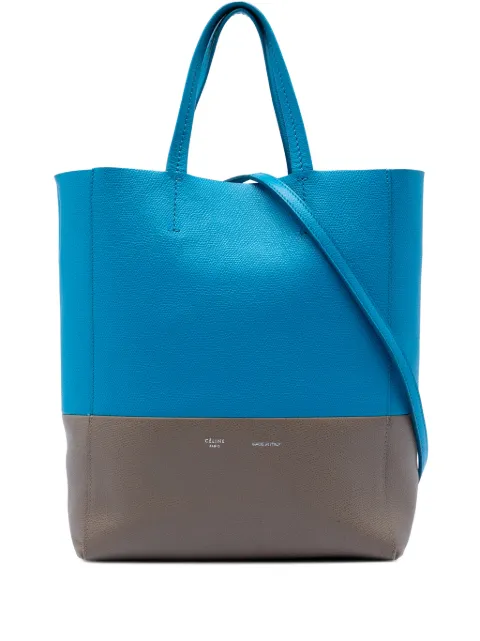 Celine Pre-Owned 2012-2018 Small Bicolor Grained Calfskin Vertical Cabas Tote satchel Blue 2C00VJW8CAHUJ7W9