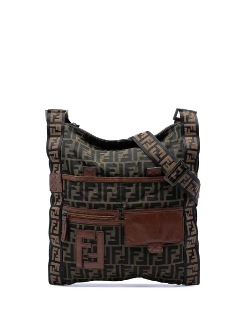 Fendi Pre-Owned 2000-2010 Zucca Canvas FF Flat Messenger Bag crossbody bag Brown 07JX01ZSBFZ0TPO4