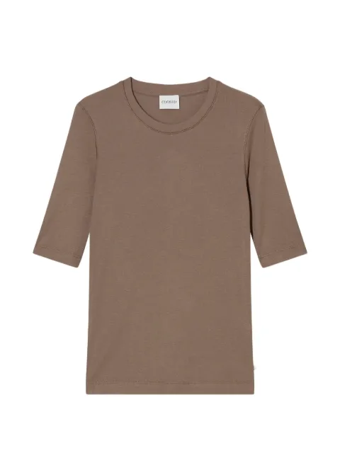 Closed crew-neck short-sleeve T-shirt Brown C9502542022