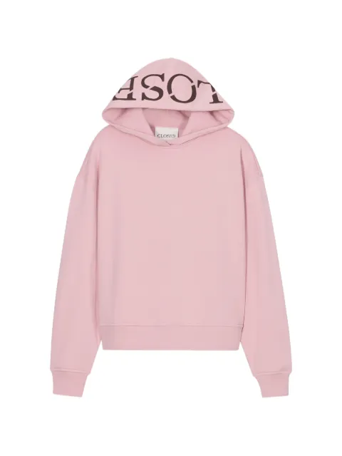 Closed logo-print cotton hoodie Pink C95353472PR