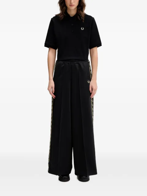 Fred Perry logo-embroidered cropped polo top Black G2170