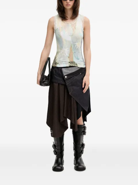 Andersson Bell lace-trim graphic-print top Neutrals ATB1578W