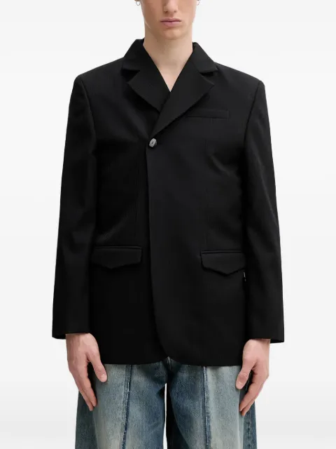 Ader Error pinstripe asymmetric-fastening blazer Black BP01SSBZ0203