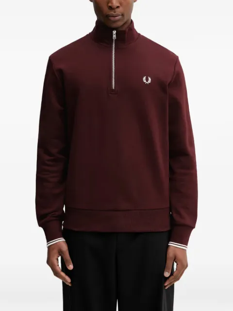 Fred Perry half-zip embroidered-logo sweater Red M3574