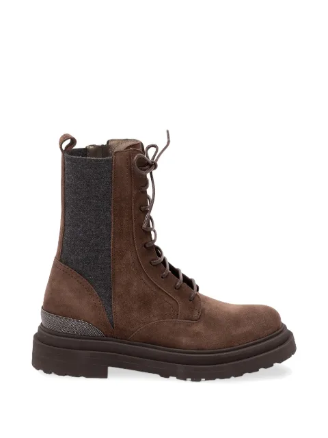 Brunello Cucinelli lace-up leather ankle boots Brown MZSFG3308C9885