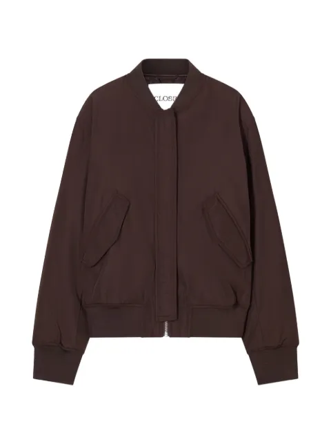 Closed logo-patch bomber jacket Brown C9777769S22