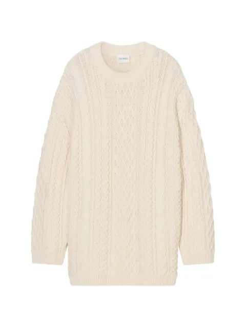 Closed cable-knit sweater Neutrals C9681595122