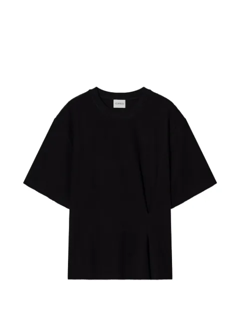 Closed ribbed draped T-shirt Black C9574645422