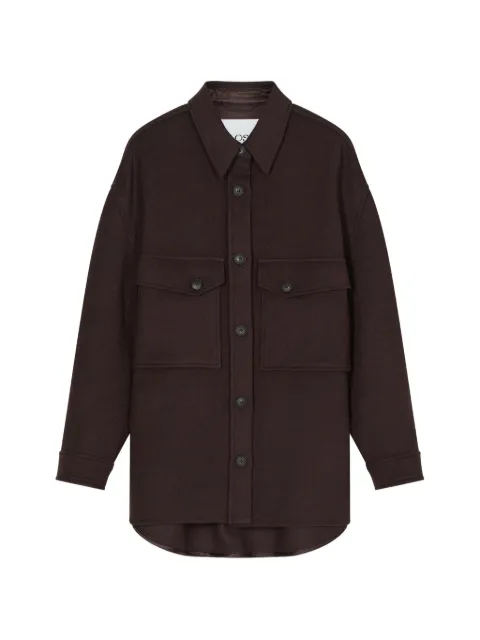 Closed button-up oversized jacket Brown C9717066A22