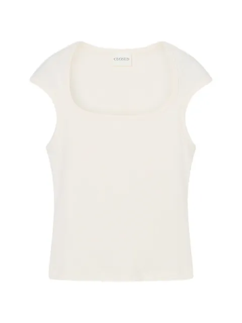 Closed ribbed-knit T-shirt White C9574742TEM