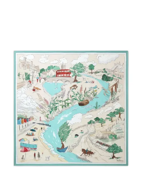 Mulberry Town & Country square scarf Neutrals VS4910