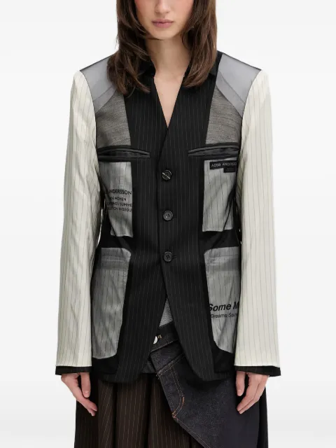 Andersson Bell pinstripe-pattern reversible blazer Black AWA764W