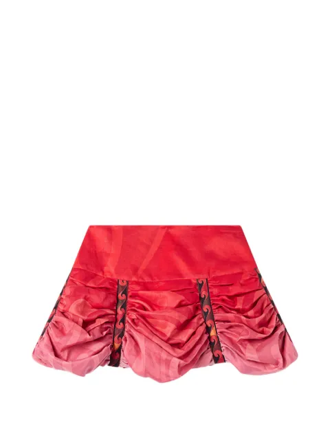 PUCCI Marmo gradient print ramie skirt Red 6HRV266H766