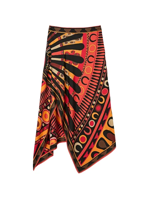 PUCCI Soleil-print silk scarf skirt Black 6HRW156H874