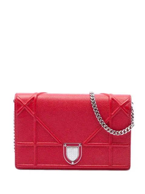 Christian Dior Pre-Owned 2017 Grained Calfskin Diorama Wallet on Chain crossbody bag Red 5IXI2W85SL9KCCKB
