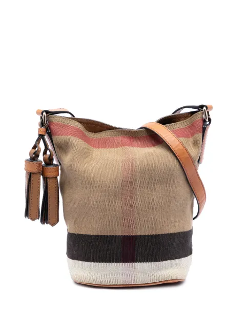 Burberry Pre-Owned 2000-2017 Mini Mega Check Canvas Ashby Tassel bucket bag Brown A8M427NC86L3HN22