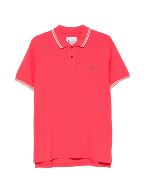 Vivienne Westwood Classic embroidered-detail cotton polo shirt Pink 2H01000YJ00AU