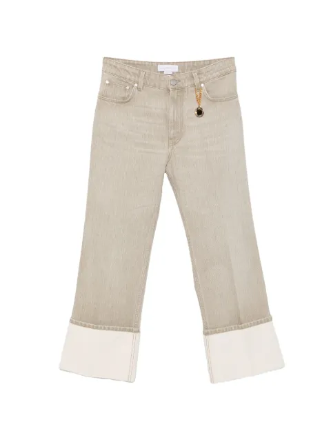 Stella McCartney chain-detail turn-up cropped denim jeans Neutrals 6D04993SQH67