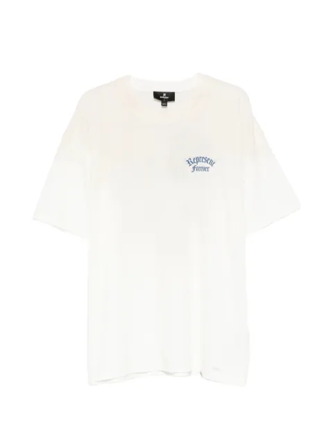 Represent Duality logo-print distressed cotton T-shirt Neutrals MLM10118972