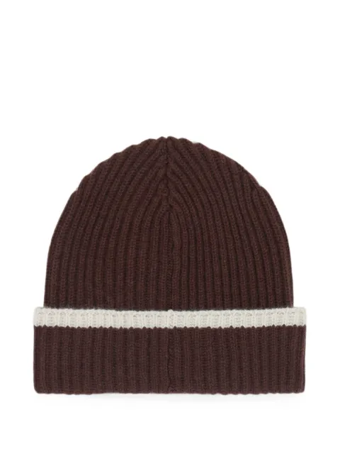 Brunello Cucinelli ribbed-knit beanie hat Brown M12504979CDZ56