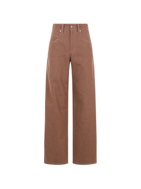 Brunello Cucinelli contrast-stitch wide-leg jeans Brown ML134P4021C008
