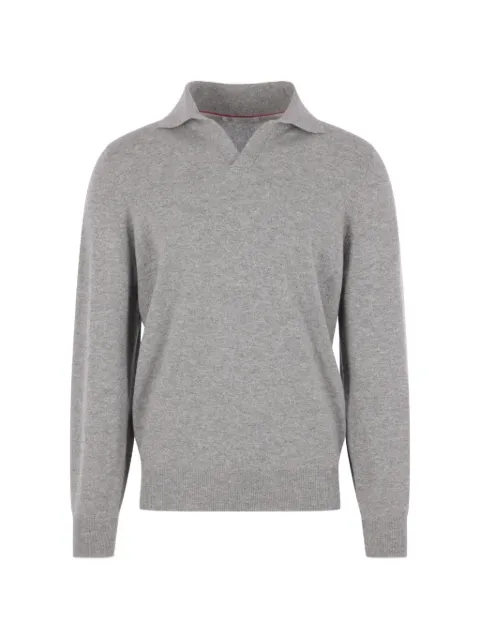 Brunello Cucinelli cashmere polo-collar sweater Grey M22203805CY162