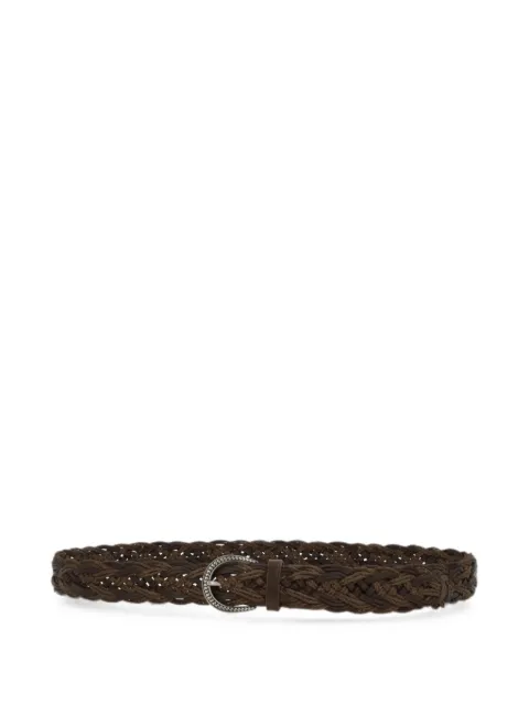 Brunello Cucinelli braided leather belt Brown MAUBZ380C6076