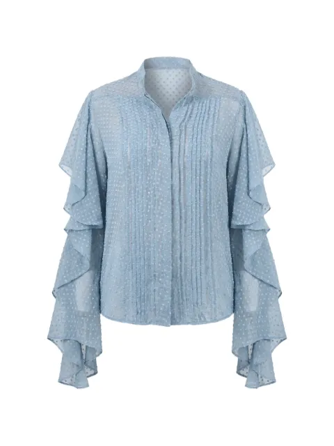 Barbara Bui ruffled-sleeve shirt Blue H1404GCB05
