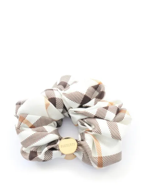 Burberry Pre-Owned 2020s check scrunchie White 1075411