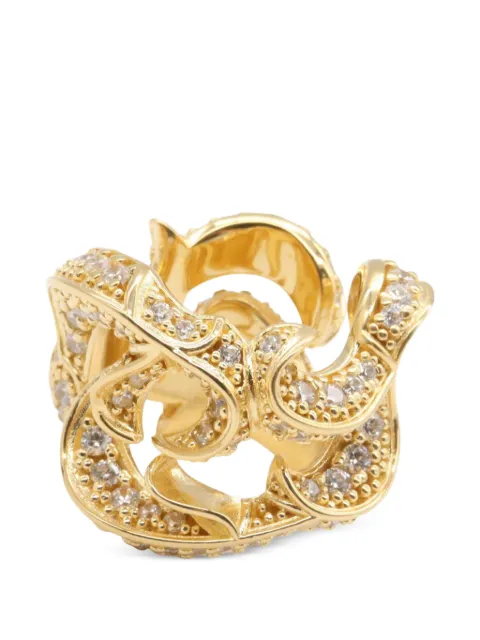 Bottega Veneta Pre-Owned 2010s CZ sterling silver ring Gold 1064488