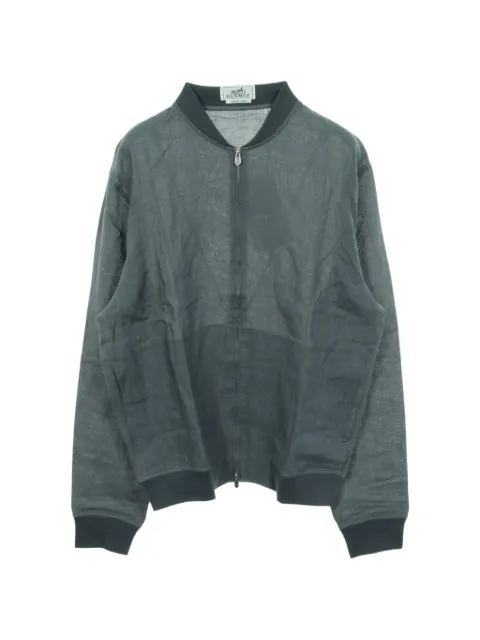 Hermès Pre-Owned zip-up linen sweater Green 1067331