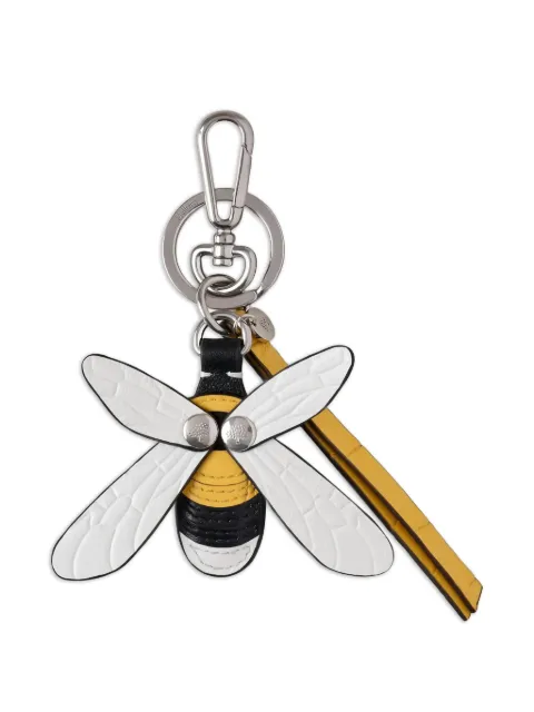 Mulberry British Summer bumblebee leather keyring White RK6012000Z115