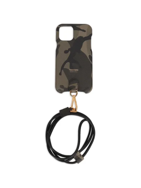 TOM FORD camouflage-print lanyard phone case Green Y0317TICL022C4916