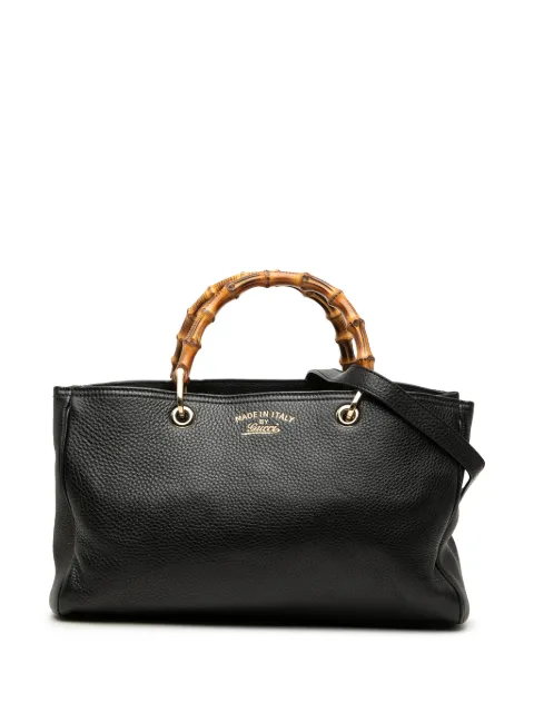 Gucci Pre-Owned 2000-2015 Medium Calfskin Bamboo Shopper satchel Black JGDKLNG1F1HF37BL