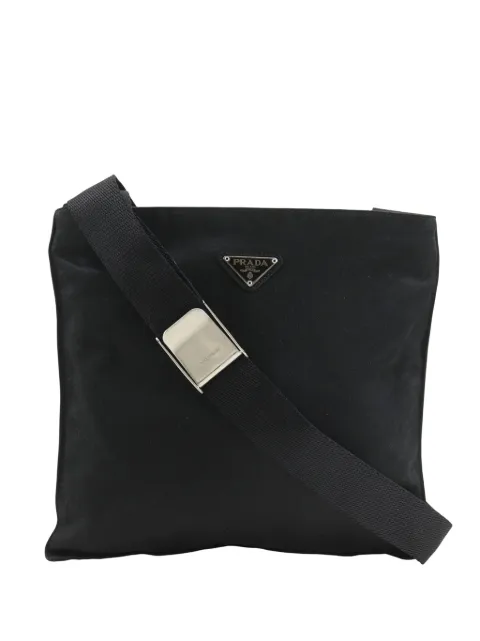 Prada Pre-Owned 2000-2013 Satin Zip Top crossbody bag Black BQCS5P7ZXH3UJT71