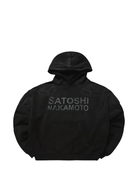 SATOSHI NAKAMOTO Moto padded hoodie Black SAT017
