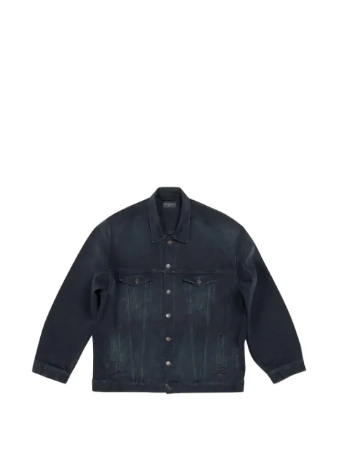 Balenciaga Icon logo-print denim jacket Grey RF11724646TNW541129