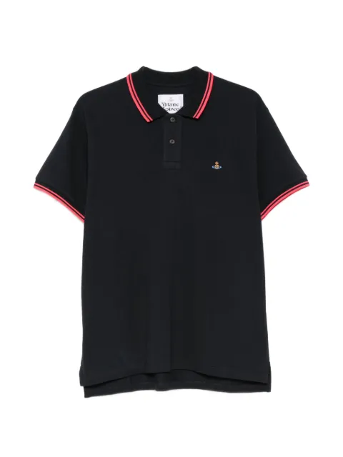 Vivienne Westwood Classic embroidered-detail cotton polo shirt Blue 2H01000YJ00AUK410