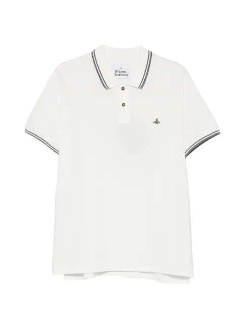 Vivienne Westwood Classic embroidered-detail cotton polo shirt White 2H01000YJ00AUA401