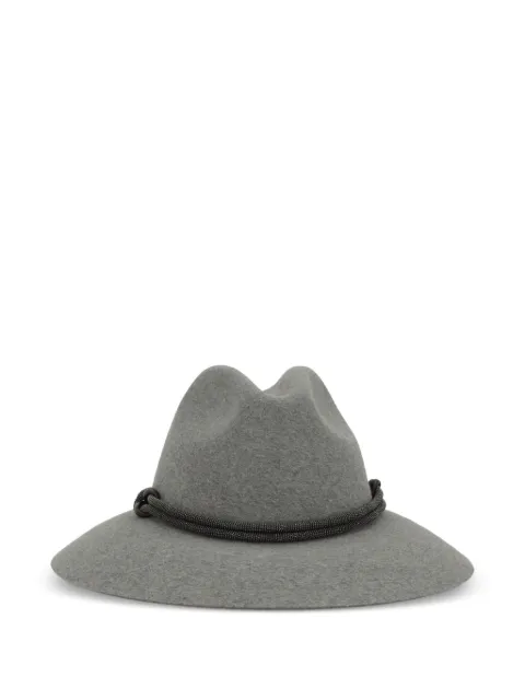 Brunello Cucinelli Monili-detail fedora hat Grey MCAP90232C073