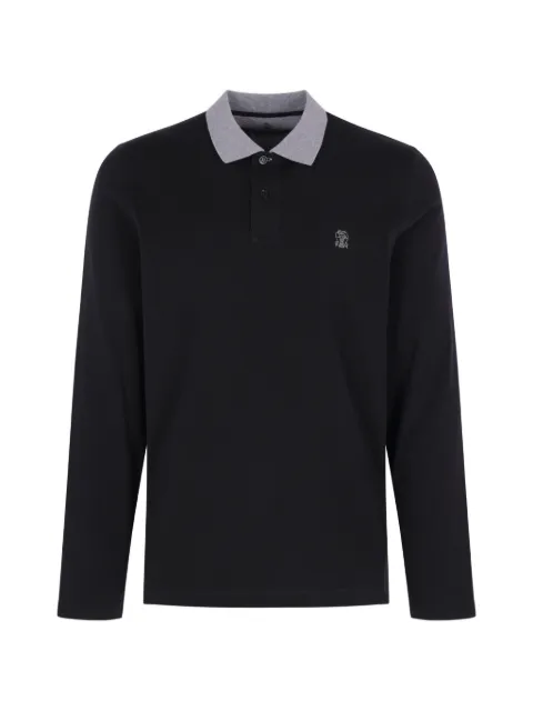 Brunello Cucinelli long-sleeve polo shirt Black M0B138791GCCB75