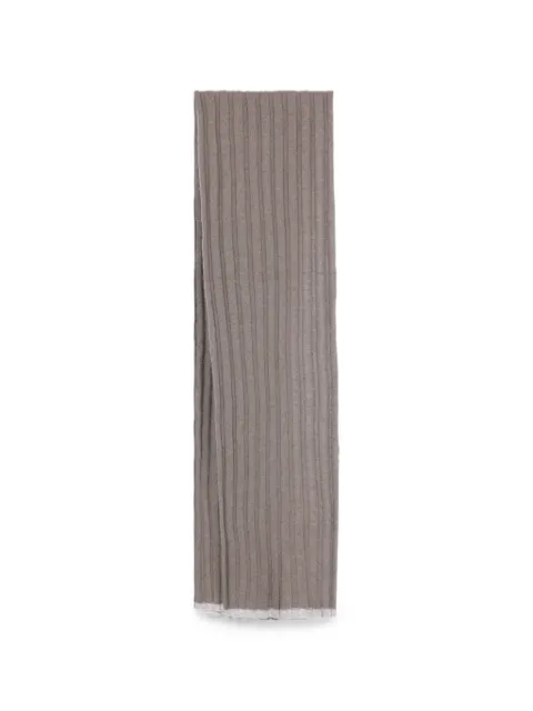 Brunello Cucinelli ribbed-knit cashmere scarf Green M2240819CKP08