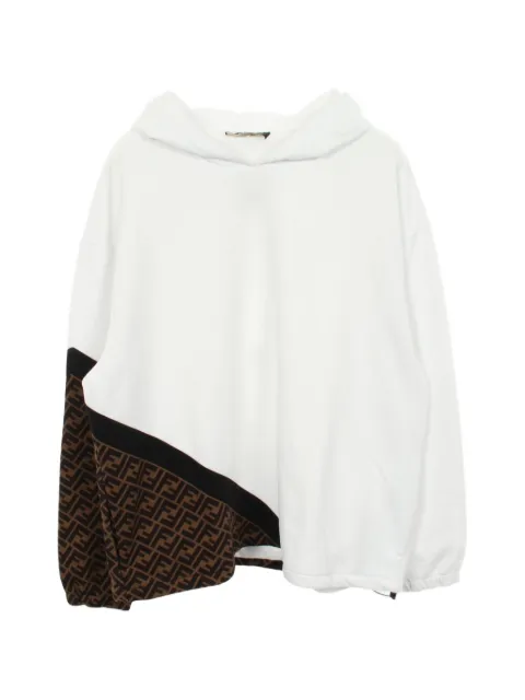 Fendi Pre-Owned 2010s Zucca-print cotton hoodie White 1074853