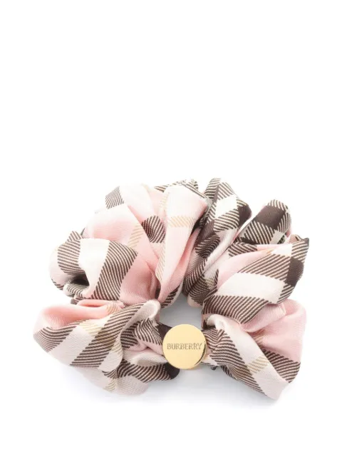 Burberry Pre-Owned 2020s check ruched scrunchie Pink 1075410