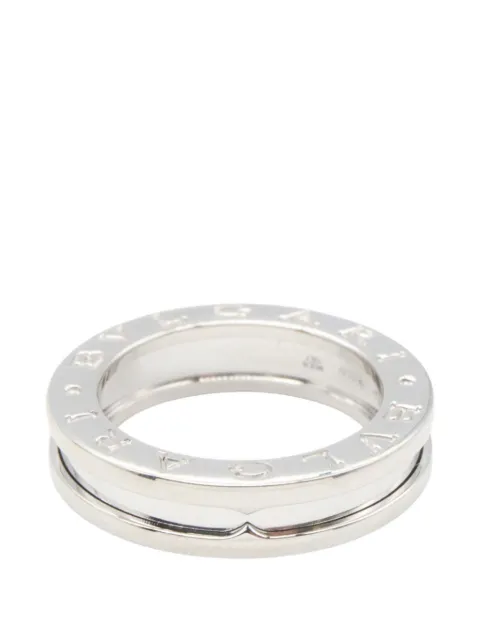 Bvlgari Pre-Owned 2010s B-zero1 engraved-logo ring Silver 1074065XXLW5H