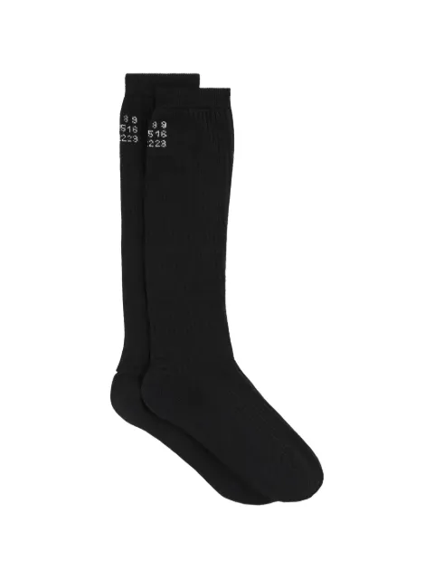 MM6 Maison Margiela Numeric Signature ribbed-knit socks Black S52TL0041M13244