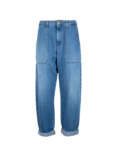 CIGALA'S Baggy Fatigue patch-pocket turned-up jeans Blue 347PRTDB05